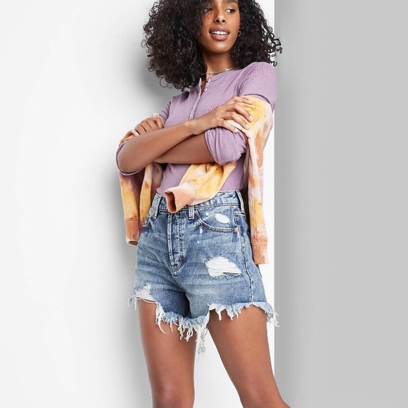 Wild Fable Jean shorts with frayed hem